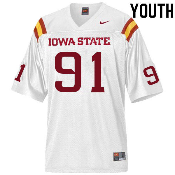 Iowa State Cyclones Youth #91 Blake Peterson Nike NCAA Authentic White College Stitched Football Jersey BX42P75FX